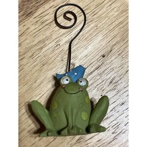 Tina Ledbetter Frog With Bird Photo holder Desk Accessory Office decor gift 2011